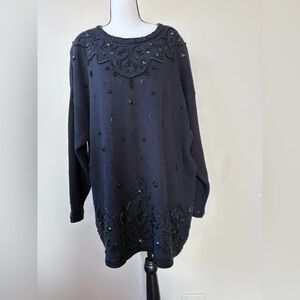 NWT - Black Embellished Knit Sweater